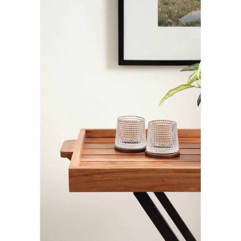 Kate and Laurel Monaco Wood and Metal Tray Table - 31x16x28