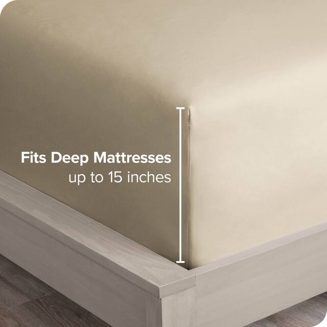 Bare Home 2-Pack Microfiber Fitted Bottom Sheets Deep Pocket