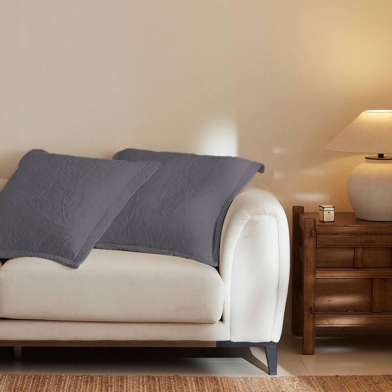 2 Pcs Cotton Embroidered Quilted Euro Shams 26"x26"