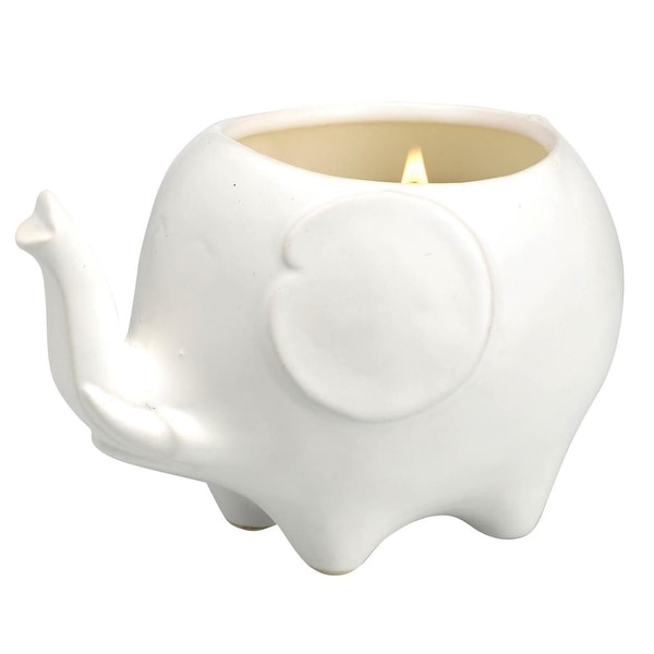 Vintage Elephant Candle - Matte White