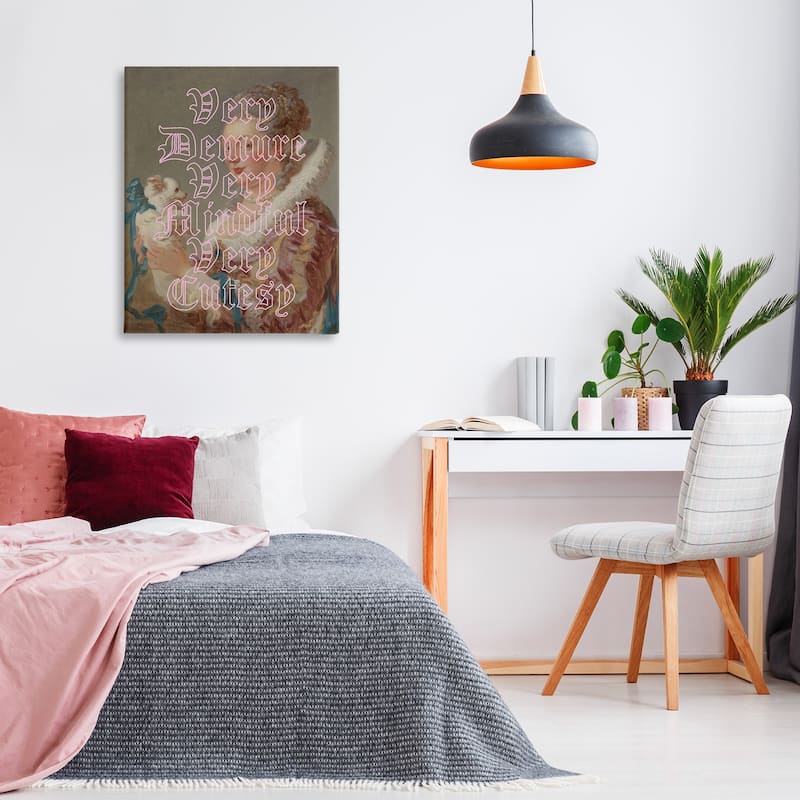 Stupell Trendy Demure & Mindful Classic Canvas Wall Art Design By Lil' Rue