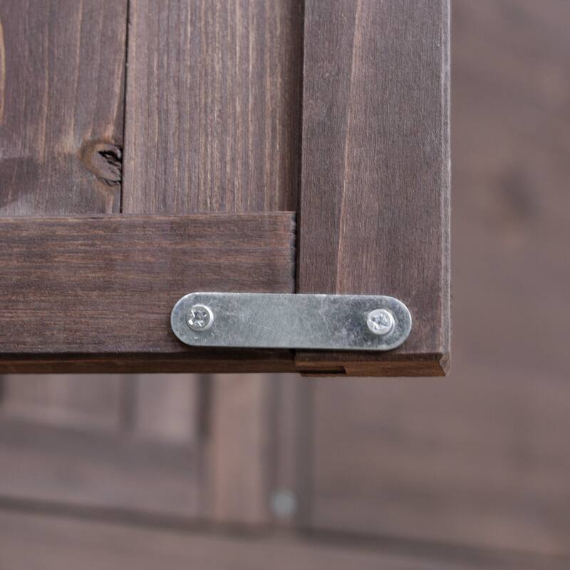 80.5" Solid Wood Outdoor Kitchen Island with Stainless Steel Top, Grill Cart Compatible with Big Green Egg & Blackstone