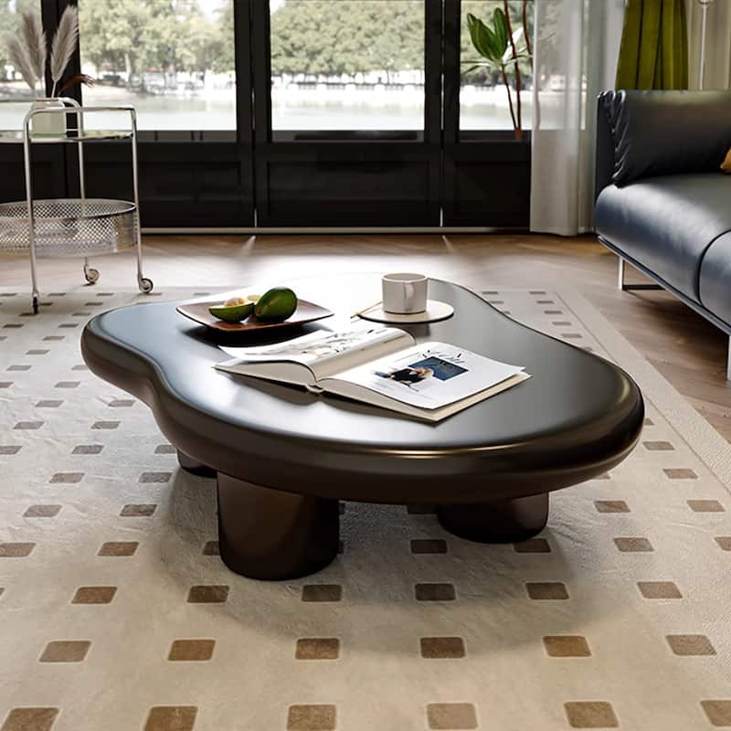 48" Modern Coffee Table, Cloud Shaped, Wood