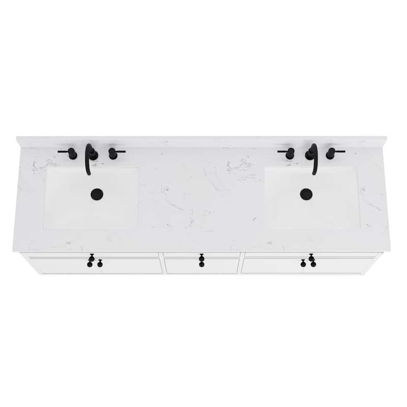 Avanity Paisley 72 in. Double Sink Vanity with Cala White Engineered Top