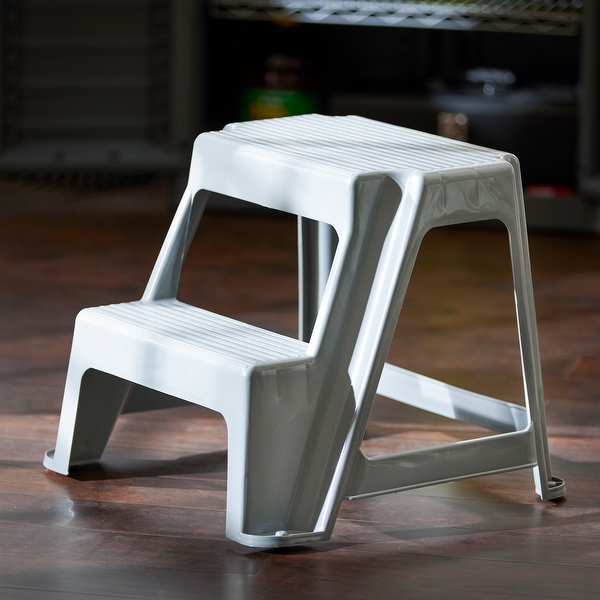 Gracious Living 16 Plastic 2 Step Portable Garage Home Kitchen Stool Gray 1 Pack Bed Bath Beyond 37640569