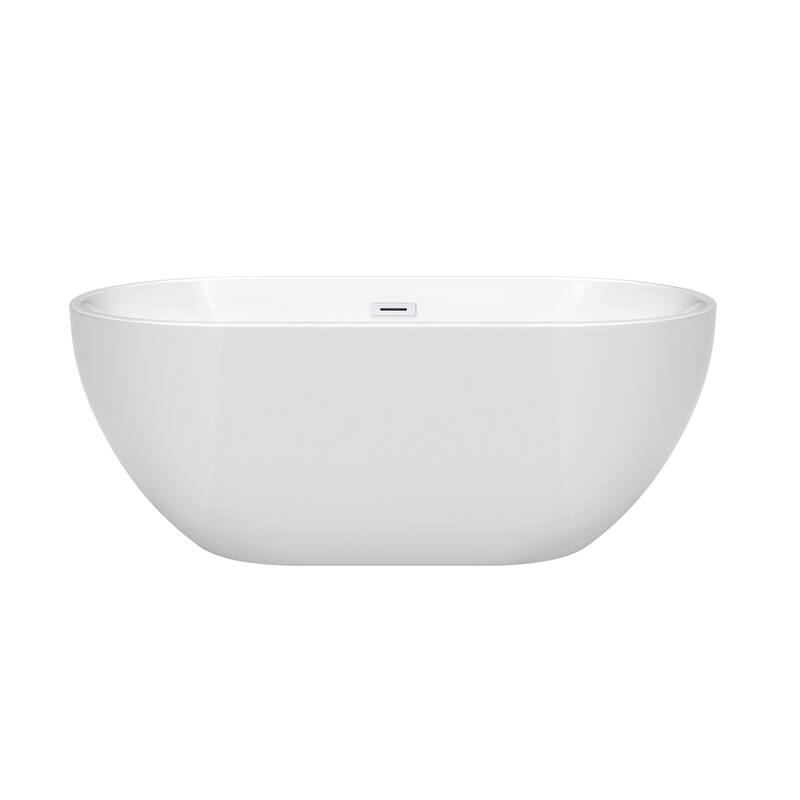 Wyndham Collection Brooklyn 60" Free Standing Acrylic Soaking Tub with