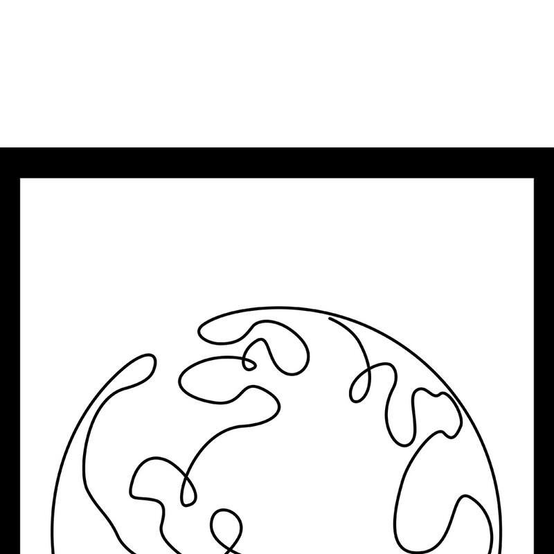 Venice Beach Collections features EARTH LINE ART - 14"x18" Framed Print Artwork