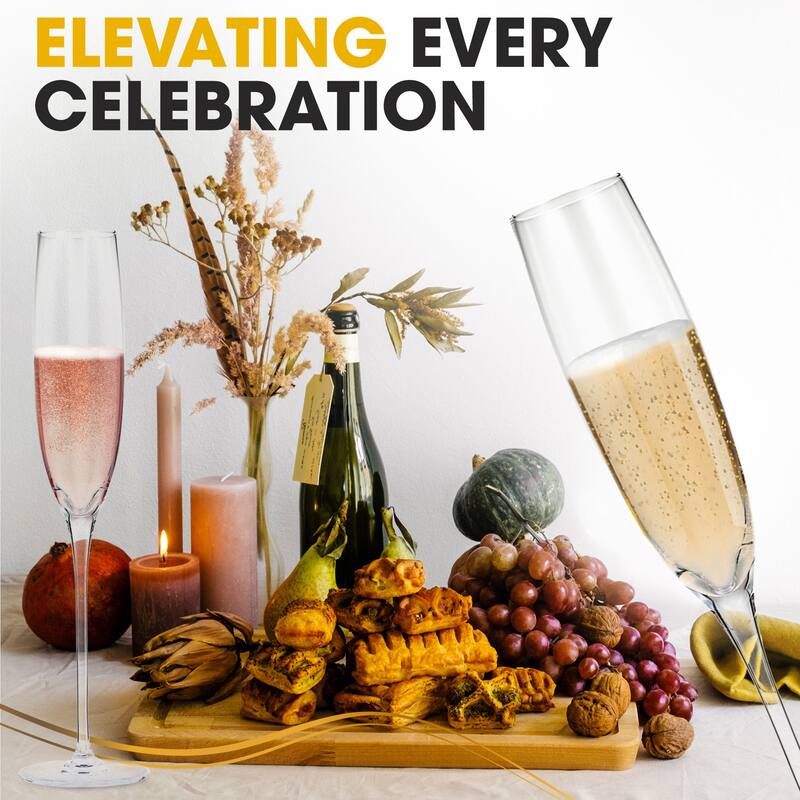 Berkware Premium Crystal Champagne Long Stem Flutes