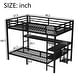preview thumbnail 3 of 22, Black Metal Bunk Bed with Desk ,Shelves ,LED and USB