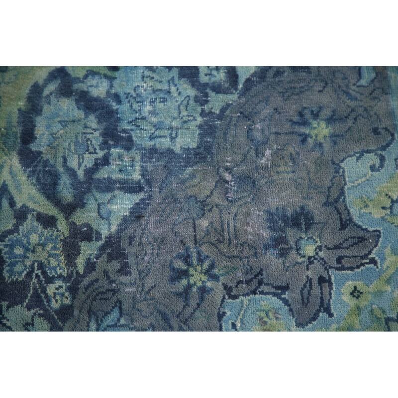 Hand Knotted Oriental 100% Wool Carpet Traditional Floral Green Mashad Area Rug - 11' 8'' X 8' 0''