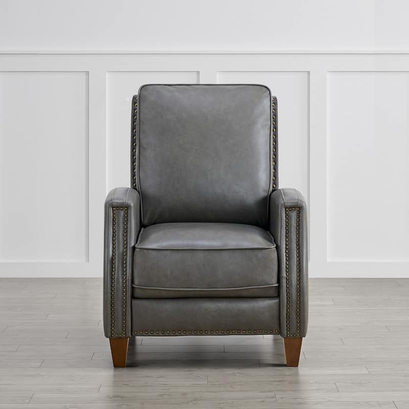 Spruce & Spring Alston Push Back Recliner Chair with Nailhead Trims for Living Room