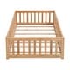 preview thumbnail 25 of 29, Solid Wood Platform Bed Frame with Fence，Queen/Full/Twin Size