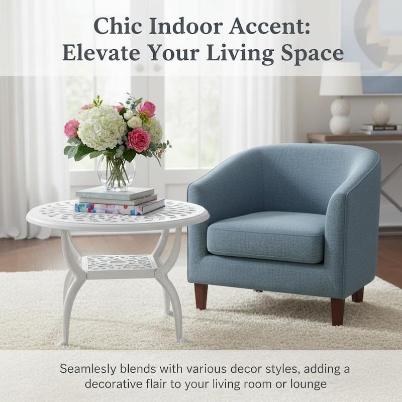 Modern Aluminum Round Coffee Table for Outdoor Spaces