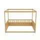 preview thumbnail 26 of 26, Children's Style Drop-down Roof Bed,Wooden Montessori Floor Bed