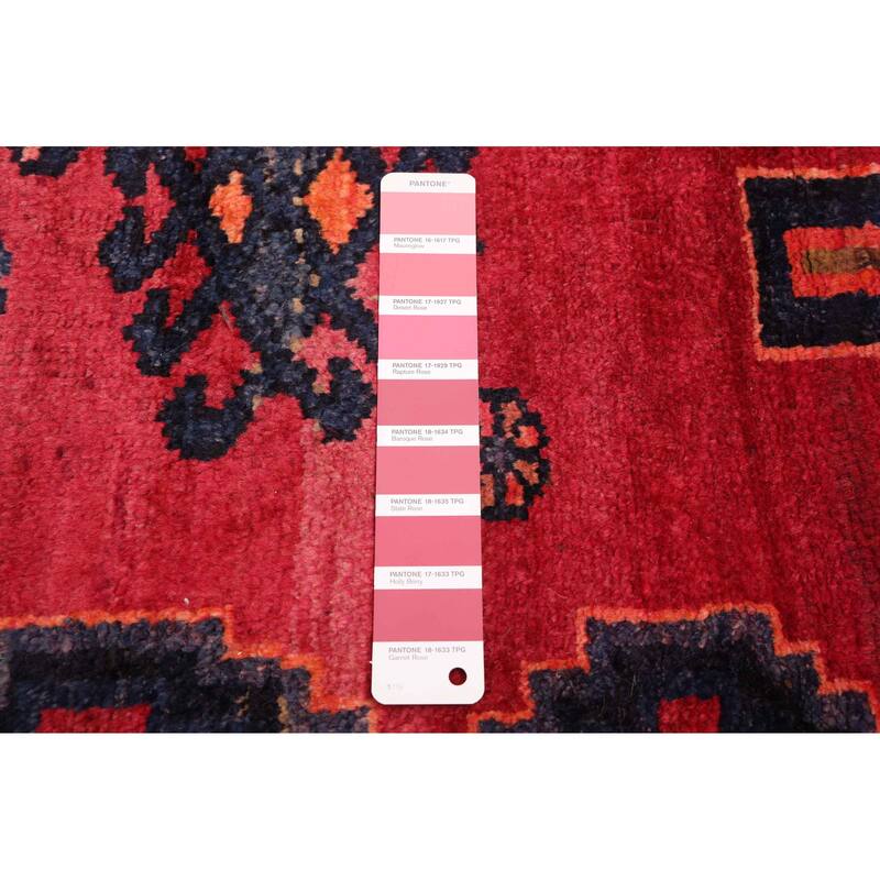 ECARPETGALLERY Hand-knotted Melis Vintage Dark Pink Wool Rug - 4'5 x 9'7