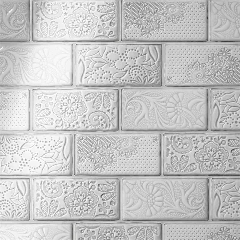 Merola Tile Antic Feelings Milk 3" x 6" Ceramic Wall Tile