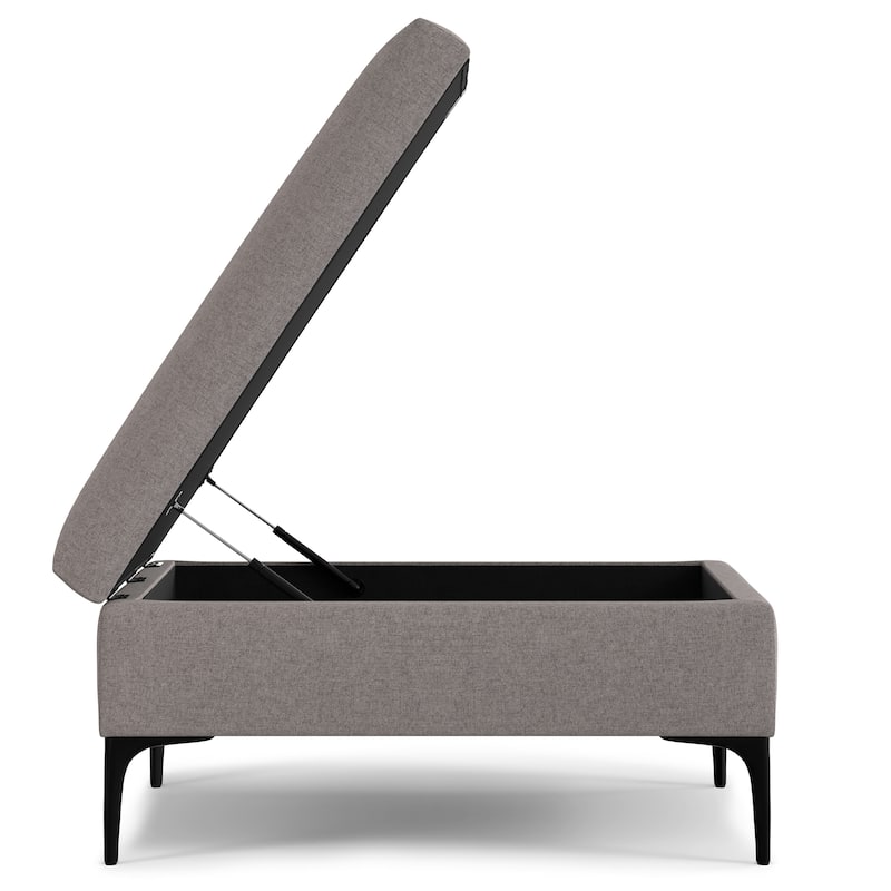 WYNDENHALL Lilah 36" Wide Contemporary Coffee Table Storage Ottoman with Lift Up Lid