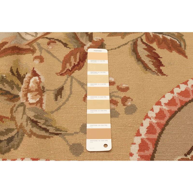 ECARPETGALLERY Flat-Weave Dynasty Beige Cotton Tapestry Kilim - 5'7 x 8'7