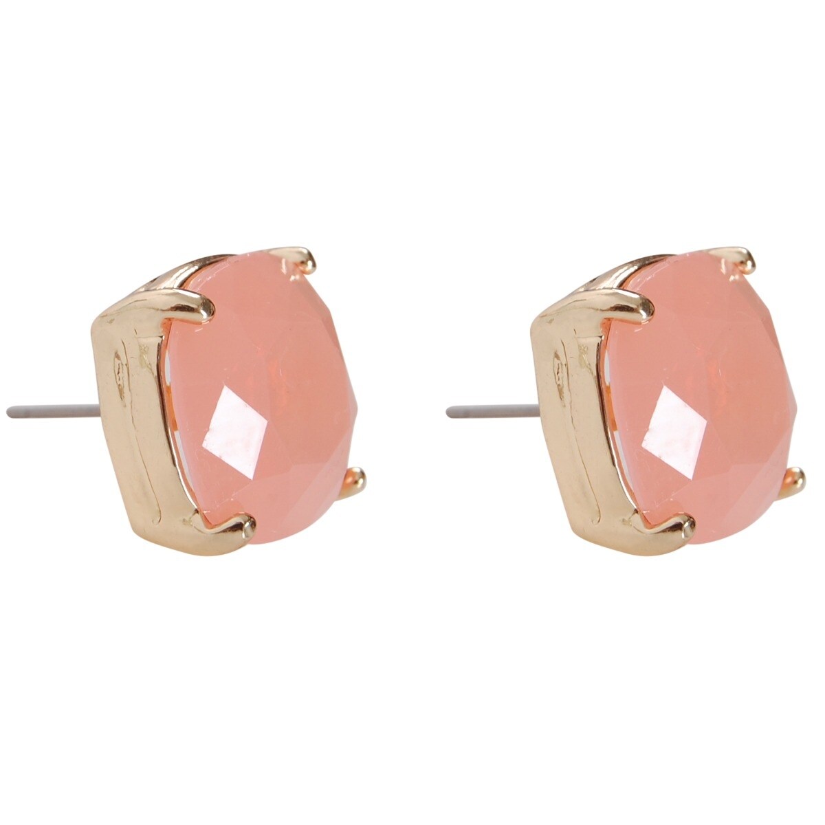 Humble Chic Faceted Glitter Square Stud Earrings Cushion Cut 