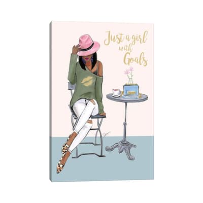 iCanvas 'Just a Girl With Goals - Dark Skin' by Rongrong DeVoe Print