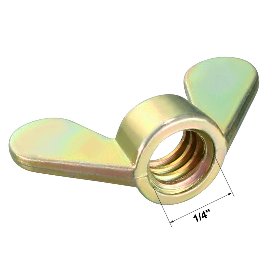 1/4" Wing Nuts Zinc Plated Fasteners Parts Butterfly Nut Bronze Tone 20pcs 