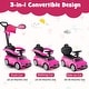 preview thumbnail 41 of 48, Gymax 3-in-1 Toddler Push Car w/Adjustable Canopy Under Seat Storage