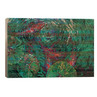 Serenity Spiral Print On Wood by Iris Scott - Multi-Color