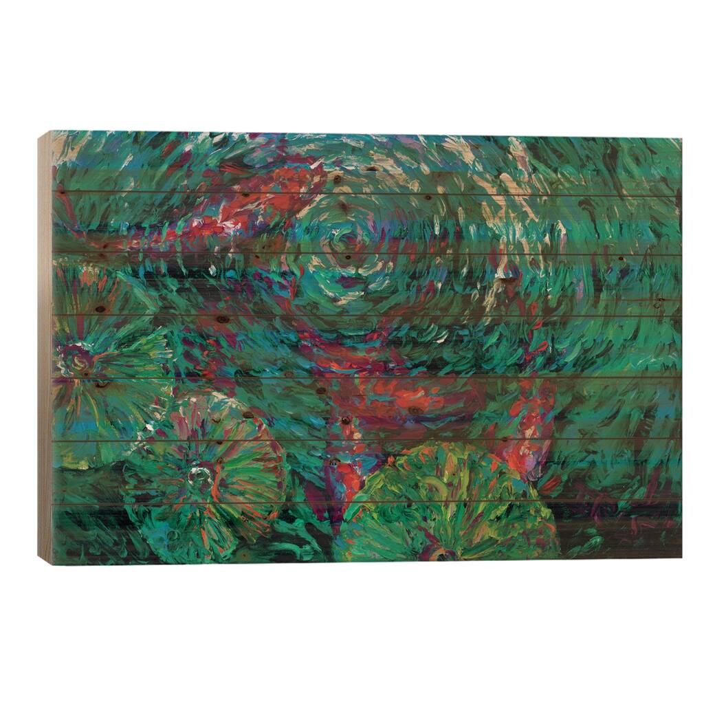 Serenity Spiral Print On Wood by Iris Scott - Multi-Color