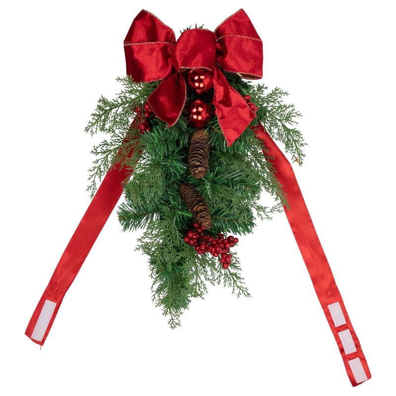 Set of 2 Mixed Cedar and Pine Christmas Chair Back Swags - 20"