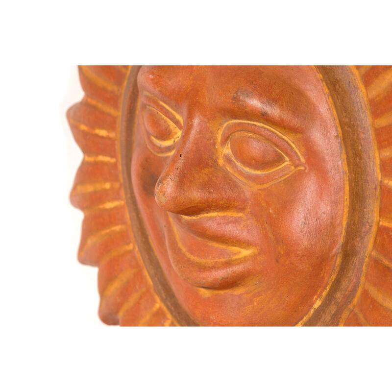 14" Hanging Sol Clay Sun Face