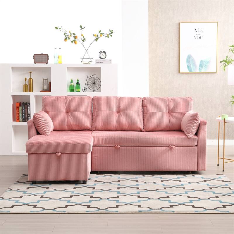 L Shaped Modular Sectional Sofa w/ Reversible Chaise and Storage Seat