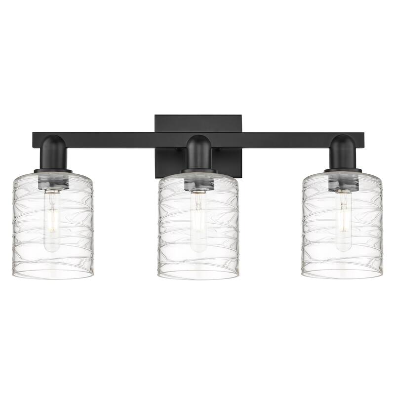 Innovations Lighting Endless Possibilities Arcadia - Cobbleskill - 3 Light 24" Bath Vanity Light - Deco Swirl/Matte Black