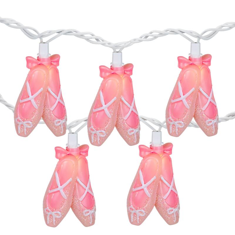 Ballerina Shoe Indoor Outdoor Patio Light Set - 6' - White Wire - 10ct - 102"