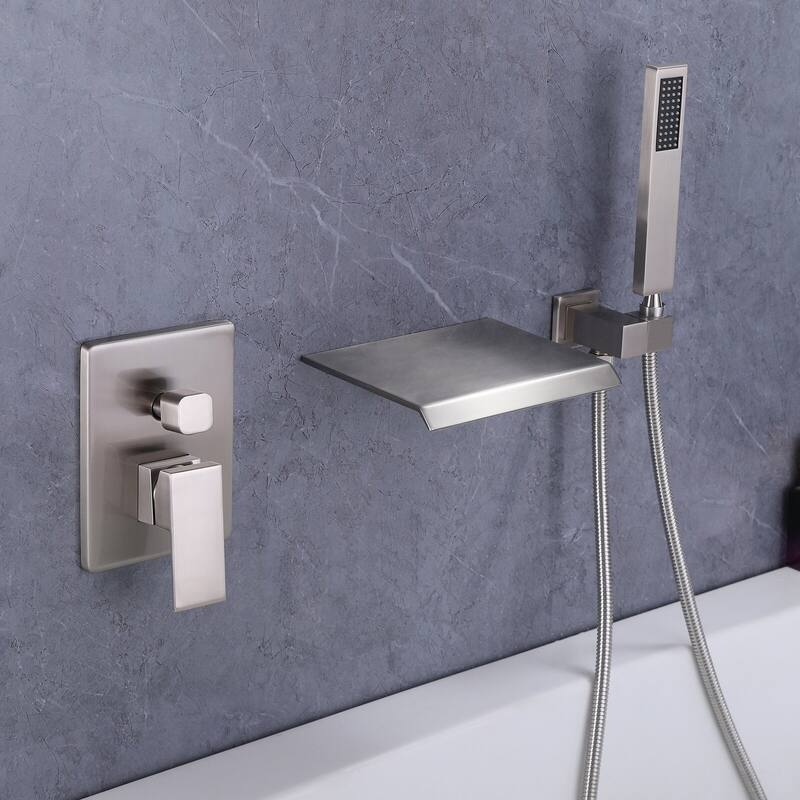 Single Handle Wall Mounted Roman Tub Faucet with Diverter and Handshower