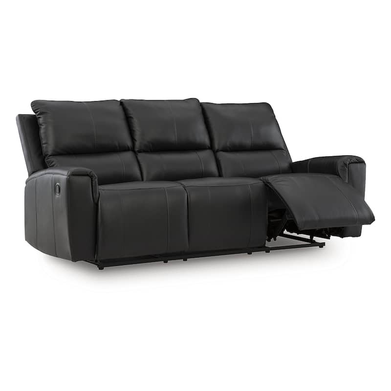 Signature Design by Ashley Glassmere Black Reclining Sofa - 84" W x 40" D x 40" H