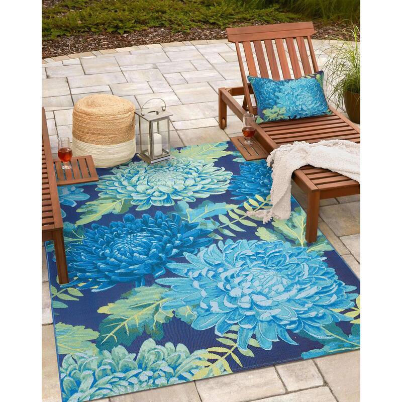Liora Manne Marina Mums Indoor/Outdoor Pillow