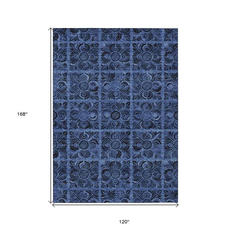 HomeRoots Medallion Transitional Rectangle Outdoor Rug