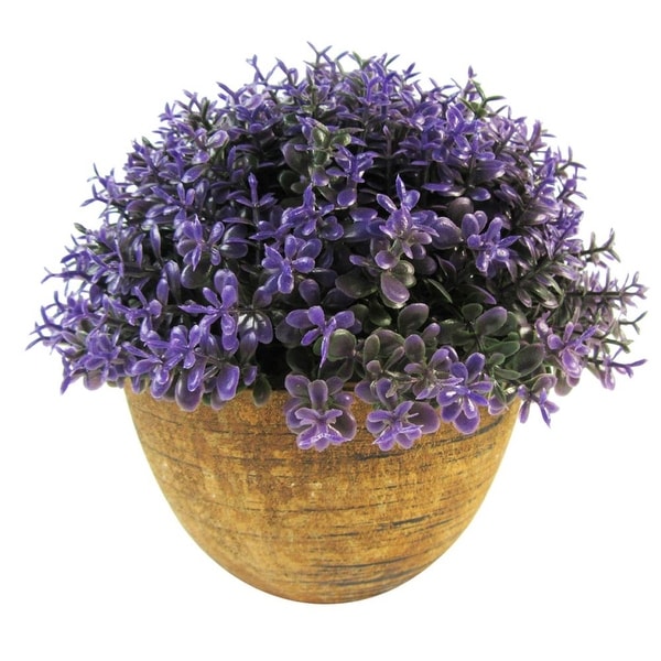 Mini Artificial Purple Topiary in Pot - 6 Units