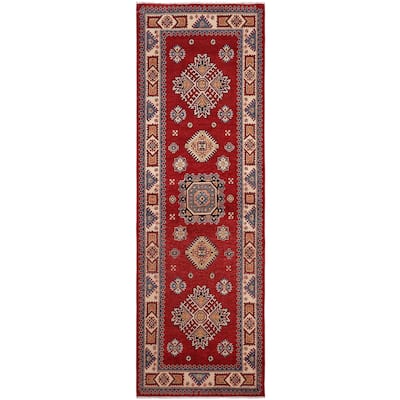 Tribal Super Kazak Sahara Red/Beige Hand Knotted Wool Runner - 2'9'' x 7'10''