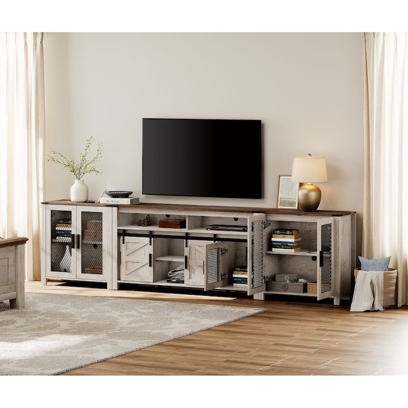 WAMPAT 2 in 1 TV Stand set for ups to 100 inch TV