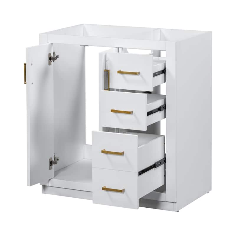 Bathroom Storage Vanity Base with 3 Drawers & Soft Closing Doors (Without Sink)