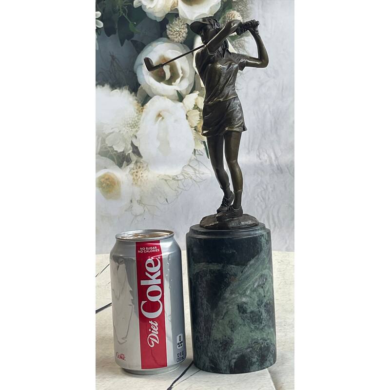 Signature Milo Statuary Bronze Statue Of Girl Golfer ~ New Hand Made Sculpture