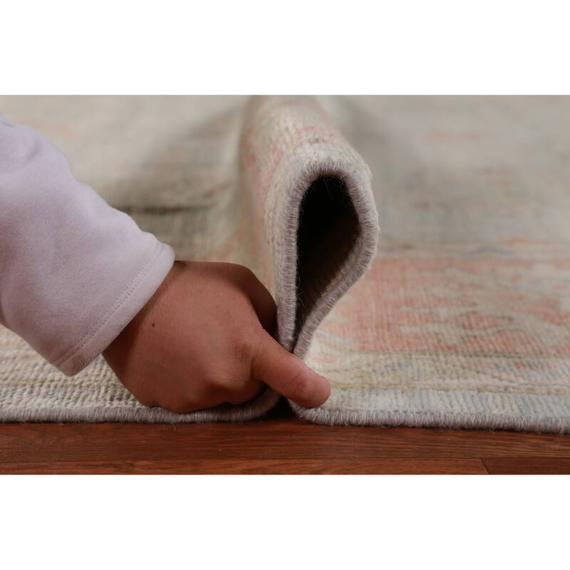 Hand Knotted Oriental 100% Wool Carpet Transitional All-Over Navy Blue & Blues Oushak Area Rug - 12' 0'' X 9' 0''