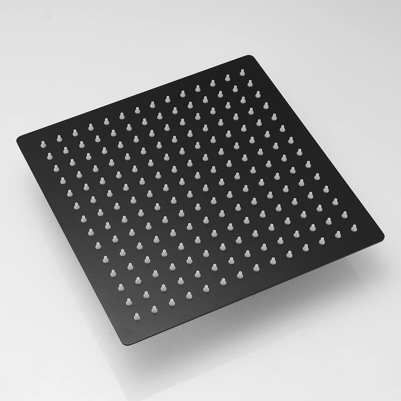 Solid Square Rainfall Shower Head in Black