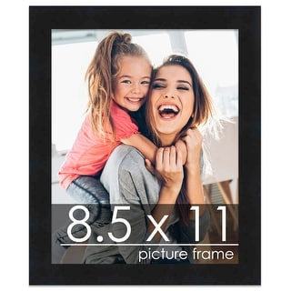 8.5x11 Frame Black Wood Picture Frame - UV Acrylic, Foam Board Backing ...