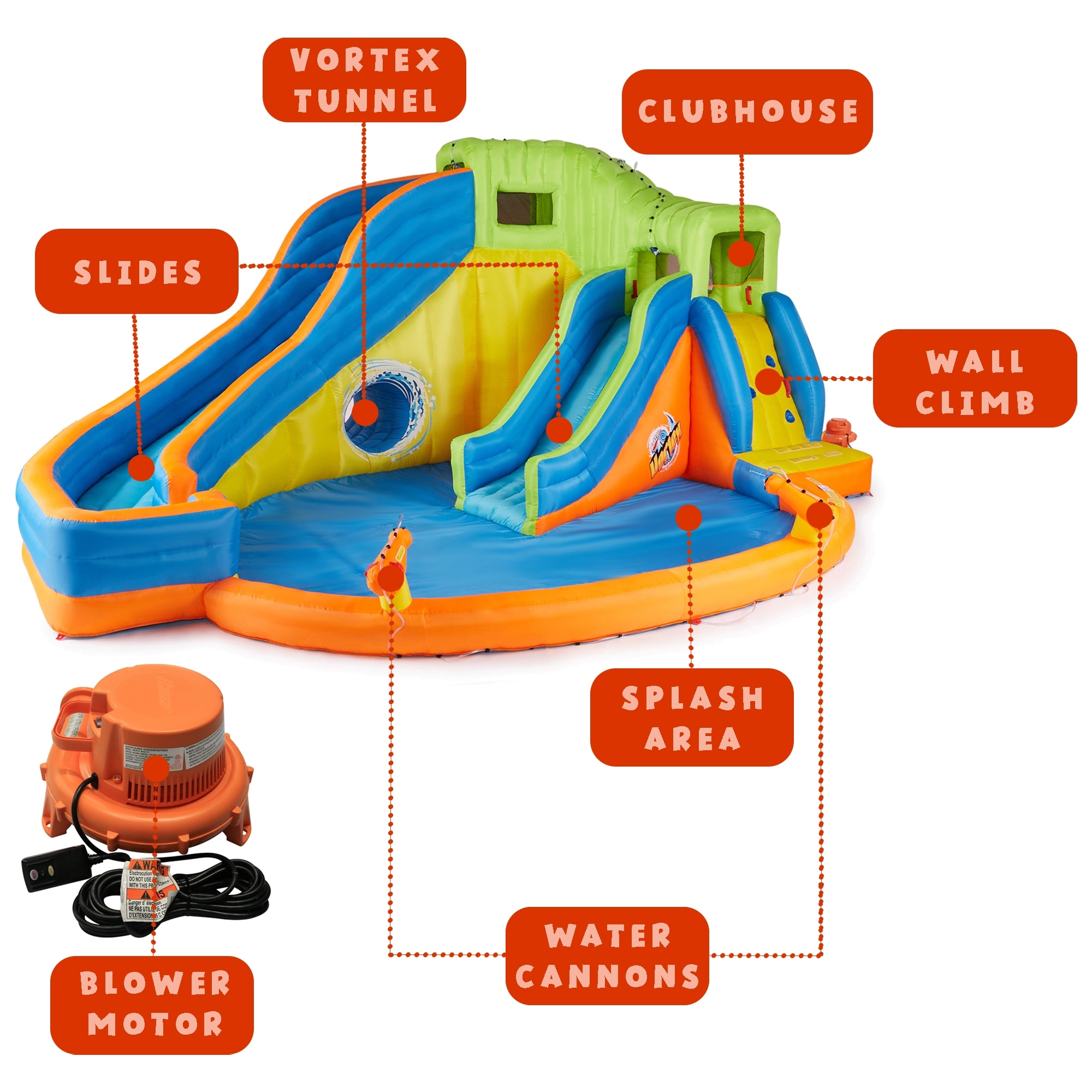 Banzai Pipeline Twist Kids Inflatable Outdoor Water Pool Aqua Park