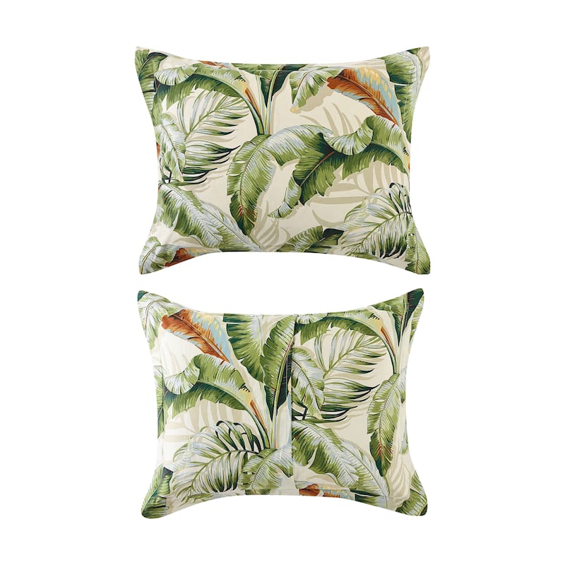 Tommy Bahama Palmiers Green Cotton Sateen Reversible 4-piece Comforter Set