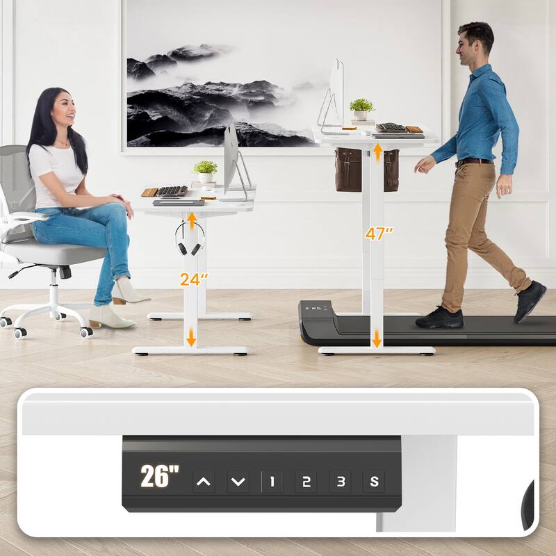 Electric Standing Desk Adjustable Height Sit Stand Home Office Desk With Splice Board