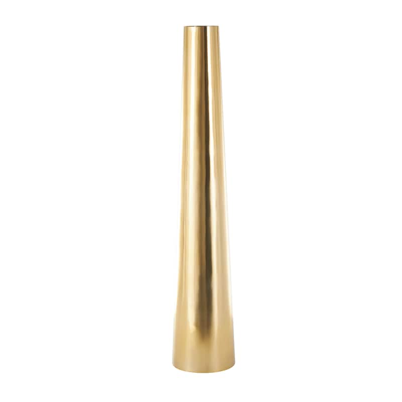Gold or Silver Stainless Steel Metal Minimalistic Tall Floor Cone Vase