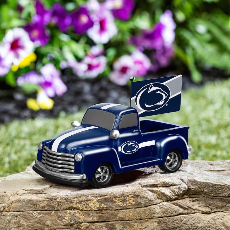 NCAA Rally Truck Garden Statue with Team Flag - Penn State University